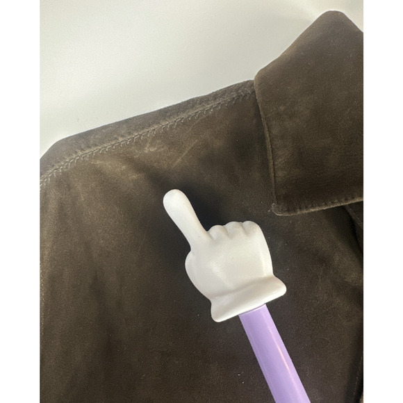 Robert Talbott Men's Brown Suede Leather Shacket Shirt Jacket Button Size Large - Picture 3 of 16